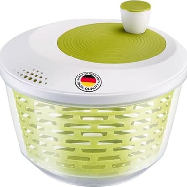 Westmark Centrifuga per insalata, Capacità: 4,4 litri, ø 23,5 cm, Plastica, Senza BPA, Spinderella, Colore: Trasparente/Bianco/Verde, 243022EA