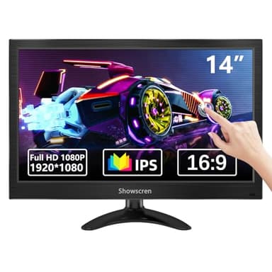 Monitor Portatile Touchscreen da 14 pollici HDR 1920x1080P 100% sRGB Monitor da tavolo con porta HDMI/USB-C Altoparlanti integrati per PC/laptop/smartphone, PC Monitor Touch Screen
