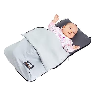 Deryan Air Traveller - Lettino da viaggio per bambini con materasso - Lettino da viaggio per bambini (telone) - 2 in 1 - Sedia e letto - Con borsa per il trasporto e materasso - 75 x 45 x 6 cm (nero)