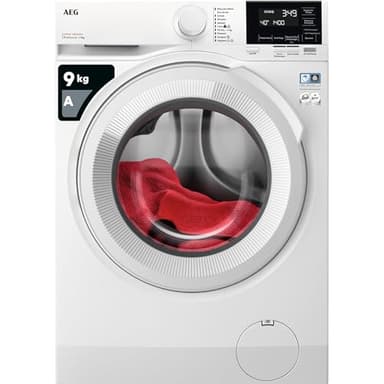 AEG Serie 6000 Lavatrice a Carica Frontale 9 kg, LR6G94OW, Tecnologia ProSense® Certificata Swissatest, 636x597x847 mm, Risparmio Energetico, Bianco