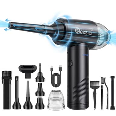 3 in 1 Aspirapolvere Per Computer, 110000 Giri/Min Elettrico Rimuovi Polvere Aria Compressa Senza Fili, 3 Velocità Soffiatore Portatile, 9 Kpa mini Aspirapolvere Per PC, Tastiera, Ufficio, Auto, Puliz