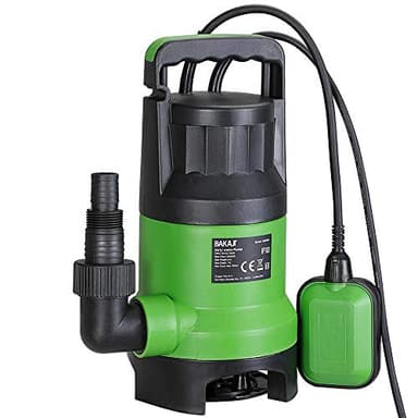 Bakaji Pompa Immersione Elettropompa Sommersa Acque Scure Sporche Potenza 750W Portata 13000L/h Profondità Massima 7 Metri con Fondo Piatto Maniglia per il Trasporto e Cavo 10 metri