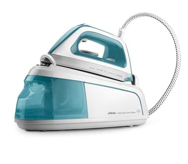 Ufesa Ultimate Care Glide, Ferro da Stiro a Vapore con Caldaia, 2400 W, 5,5 Bar, Colpo di Vapore Massimo 220 g e Costante 90 g/min, Piastra in Ceramica, Cartuccia Anticalcare