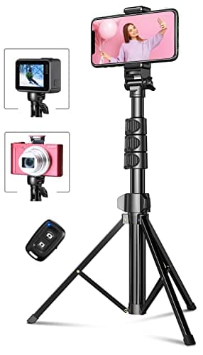 CIRYCASE 142cm Treppiede Smartphone, All-In-One Bastone Selfie ed Estensibile con Telecomando Bluetooth, Monopiede Fotocamera Compatibile con iPhone/Samsung, Perfetto per Registrazioni Video e Selfie