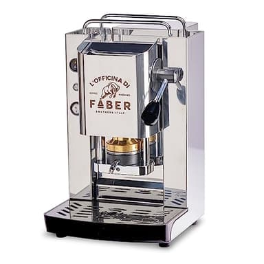 FABER COFFEE MACHINES | Modello Pro Total Inox | Macchina caffe a cialde ese 44mm | Colore Acciaio Inox | Pressacialda in ottone (BASE)