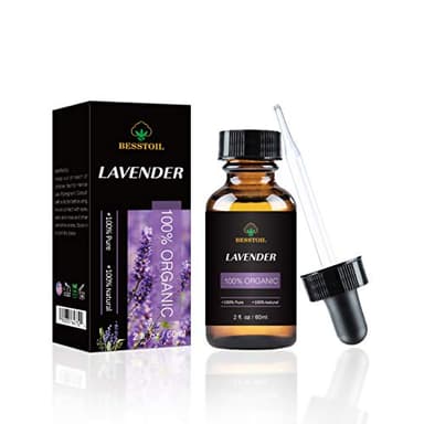 Olio essenziale di lavanda biologica - 100% puro, naturale, non OGM, grado terapeutico per diffusore di aromaterapia - Contagocce in vetro premium (60ml)