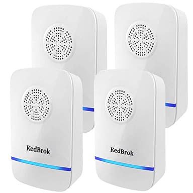 KedBrok Ultrasuoni per Topi 4 Pack, Antizanzare Ultrasuoni Repellente Ultrasuoni Dissuasore Anti Zanzare, Topi, Ratti, Formiche, Insetti, Scarafaggi, Ragni, Flea, e Altri Roditori, 2025 Versione