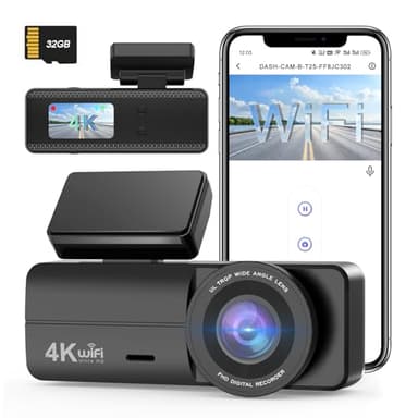 SIGRILL Dash Cam Auto 4K,WiFi Dash cam con scheda da 32GB,Dashcam con Visione Notturna Migliorata,Telecamere per Auto Controllata da App con Modalità di Parcheggio 24H,G-Sensor,Registrazione in Loop