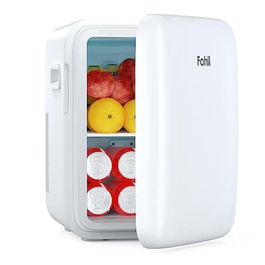 Mini Frigo 10L, Piccolo Frigorifero Portatile 220V AC/12V DC, Frigo per Auto per Casa Camera Ufficio Viaggio Campeggio Minifrigorifero per la Cura Della Pelle e Cosmetici Verdura Bevande