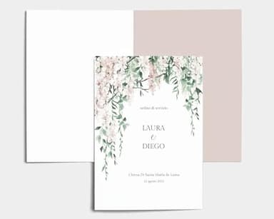 Libretto Cerimonia Nozze CON STAMPA AD ALTA QUALITÁ - Romantic Wisteria - Libretto messa completamente PERSONALIZZABILE (ANCHE I COLORI) (1)