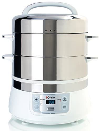 Euro cucina in acciaio INOX elettrico vaporiera 17 Quarts White/Stainless Steel