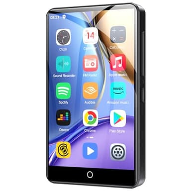 Lettore MP3 da 80 GB con Bluetooth e WiFi, Mp3 e Mp4 Musicale Lettore, Lettore Schermo Tattile Oilsky da 4 pollici 1080P, MP3 Android Spotify Portatile con app Play Store (Nero)