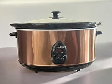 Moodzz Pentola a cottura lenta elettrica, 6,5 L, rame, 4 modalità