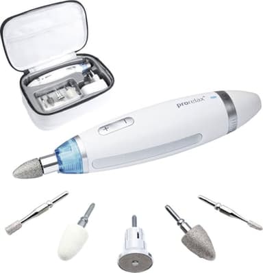 prorelax Manicure Pedicure Set perfect, Donne Uomini, Cura Professionale di Mani e Piedi per Casa e In Viaggio, 5 Attacchi di Alta Qualità In Acciaio Chirurgico