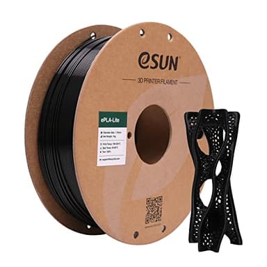 eSUN PLA Filamento 1,75 mm, filamento modificato per stampante 3D PLA, precisione dimensionale +/- 0,03 mm, bobina da 1 kg (2,2 libbre) Filamento di stampa 3D per stampanti 3D (A-Nero)