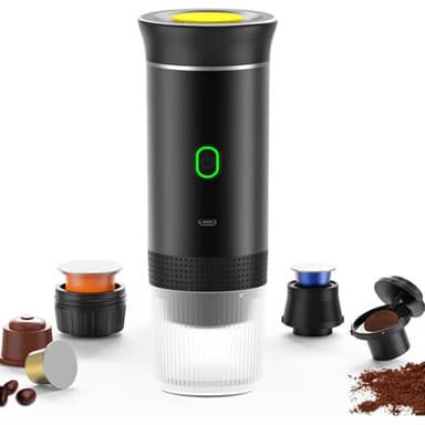 iFCOW Macchina per caffè espresso portatile, macchina da caffè espresso da viaggio, piccola macchina da caffè elettrica per casa, viaggi, campeggio, escursionismo, ufficio