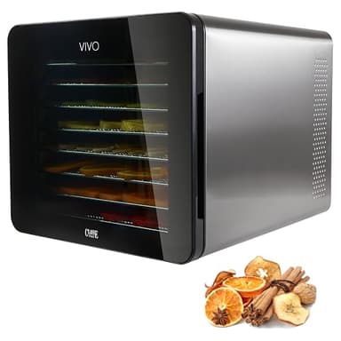 CLASSE ITALY Essiccatore Alimentare Basso Consumo, 8 Vassoi in Acciaio SUS 304, 600W, GARANZIA 5 ANNI ITALIA, Temperatura Regolabile 30-75°C, Timer 24 ore, BPA Free