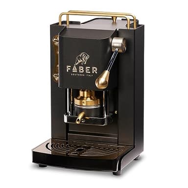 FABER COFFEE MACHINES | Modello Pro Mini Deluxe | Macchina caffe a cialde ese 44mm | | Pressacialda in ottone regolabile (MAT BLACK)