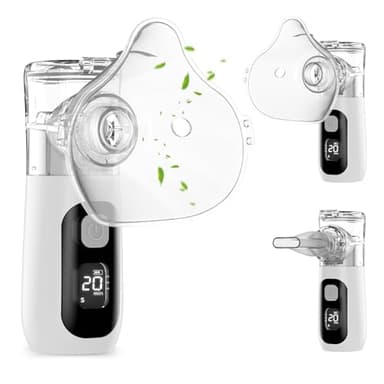 Aerosol Portatile per Adulti e Bambini, Berrlly Macchina Aersol Silenzioso con Autopulente, Aerosol con Display Digitale USB-C Ricaricabile per Viaggi e Uso Domestico