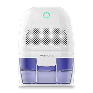 MONHOUSE Deumidificatore portatile, compatto e silenzioso, 600 ml, mini deumidificatore d'aria per casa, camera da letto, auto, ufficio, garage, roulotte e cantina, rimozione della muffa elettrico,