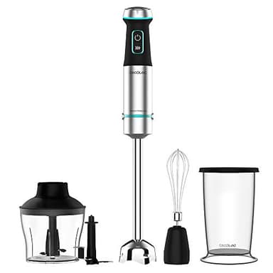 Cecotec Frullatore a Immersione Power Titanblack 1200 XL Cream&Crush, Potenza 1200 W, Tecnologia Crossblades, Piede XL, Cappa Antispruzzo, Velocità Regolabile, Funzione Turbo