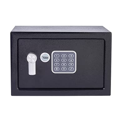 YALE Cassaforte Piccola YSV/200/DB2 Nero, Tastiera Digitale, Indicatori di Luce a LED, Fissaggi a Parete e Pavimento, Versione Corrente