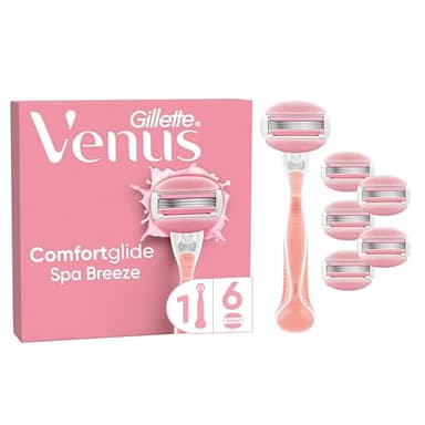 Gillette Venus ComfortGlide Spa Breeze Rasoio Donna Con 6 Lamette Di Ricambio, Manico Ergonomico E Supporto Per Doccia