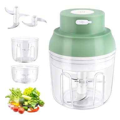 Tritatutto Elettrico Da Usb Ricaricabile Da 250 Ml Mini Robot Da Cucina Senza Fili Per Alimenti Cipolle Aglio Prezzemolo, Verdure E Frutta, Vaniglia