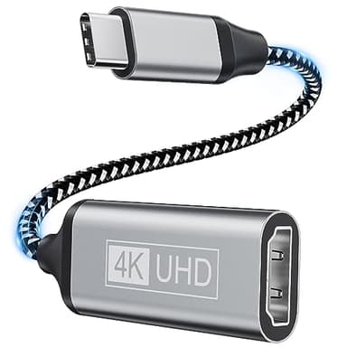 Gulemfy Adattatore da USB C a HDMI, USB C HDMI Cavo 4K [Compatibile con Thunderbolt 3] con Uscita Audio Video per iPhone 16/15Pro/Max, MacBook iPad Pro, iPad Mini 6, Surface Pro/Go, S23, Pixelbook