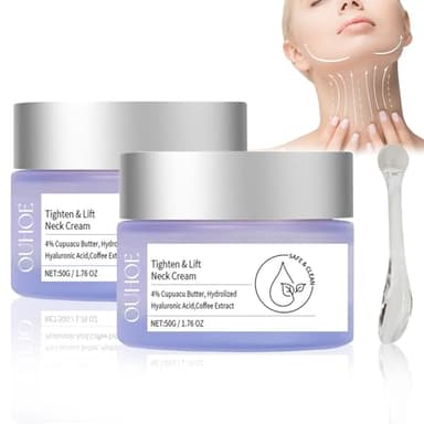 2 bottiglie Tighten and Lift Neck Cream Collo e décolleté Crema Go Pure Neck Firming Cream è la migliore per tonificare la pelle flaccida e rilassare il collo, per il viso, il collo