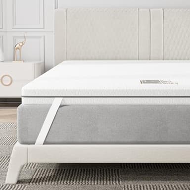 BedStory 6CM Topper Matrimoniale160x190 cm,Matrimoniale Topper Memory Foam con infuso di Carbone di Bambù, Coprimaterasso con rivestimento rimovibile e lavabile, Correttore Materasso