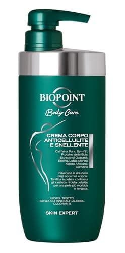 Biopoint - Crema Corpo Anticellulite, Azione Rassodante, Drenante e Tonificante, Favorisce la Riduzione degli Accumuli Adiposi e Contrasta gli Inestetismi della Cellulite, 500 ml