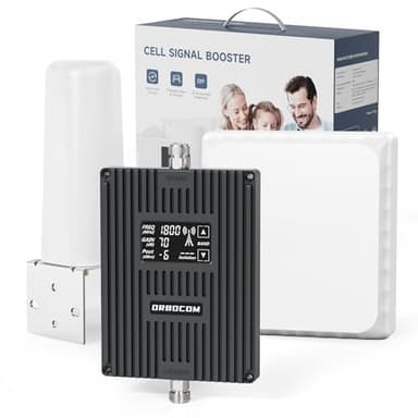 ORBOCOM Amplificatore Segnale Cellulari Supporta le Bande 1/3/7/8/20 Ripetitore Segnale Cellulare 5G 4G 3G LTE GSM Per Tutti Gli Operatori Come Vodafone TIM Tre - Display LCD Ad Alta Definizione