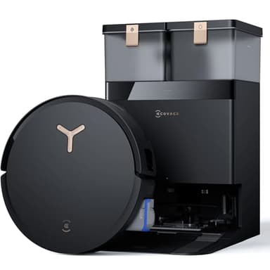 ECOVACS DEEBOT X8 PRO OMNI Robot Aspirapolvere Lavapavimenti, 18000Pa, Tecnologia di Lavaggio Automatico Istantaneo OZMO ROLLER, Pulizia con acqua calda 40-75°C, Soluzione Detergente Automatica, Nero