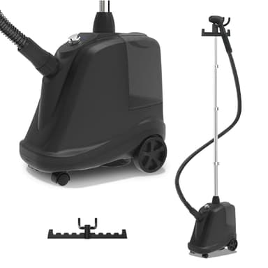 SteamOne T2000B - Steamer Professionale 2000W - Stiratrice Verticale con piastra Acciaio Inox, Ferro da Stiro Vapore continuo, Asta telescopica, Serbatoio 3,5L, Accessori inclusi - Alta Qualità