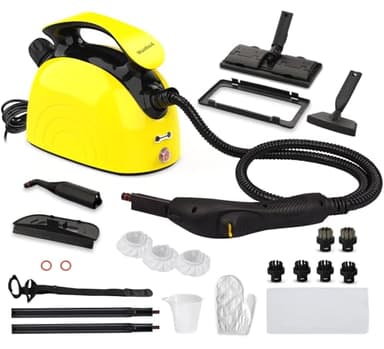 Waitbird Pulitore a Vapore Multifunzionale Ecologico con Grande Capacità - Ideale per Pavimenti, Divani, Auto e Piastrelle - Include 21 Accessori per Pulizia Sicura e Veloce