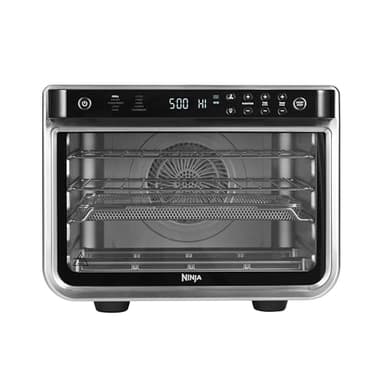 Ninja Foodi Forno Multifunzione 10 in 1, Fornetto Elettrico Portatile da Piano di Lavoro, 10 Funzioni, Friggere ad Aria, Arrostire, Grigliare, Disidratare, Riscaldare, Argento/Nero, DT200EU