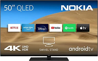 Nokia 50 Pollici (126 cm) QLED 4K UHD Televisori - Smart Android TV (DVB-C/S2/T2, Netflix, Prime Video, Disney+) - QNR50GV215ISW - 2022
