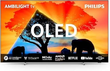 Philips Ambilight 65OLED759 Smart TV Schermo da 65 pollici, OLED 4K, piattaforma P5 AI Perfect Picture Ultra HD, Titan OS, Dolby Vision e Dolby Atmos, funziona con Alexa e Assistente Google