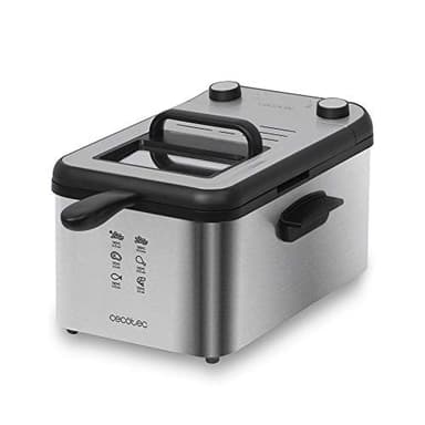 Cecotec Friggitrice elettrica CleanFry Infinity 3000. Capacità olio 3 L, filtro OilCleaner, 2400 W, lavabile in lavastoviglie e timer 30 min.