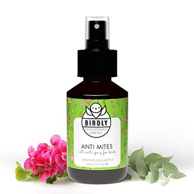 Birdly Spray Antiparassitario per Galline e Anti Pidocchi per Uccelli da Gabbia - Spray Repellente Anti Acari con Vitamina E - Spray Anti Pidocchi Galline, Canarini, Pappagallo e Cocorito,100ml