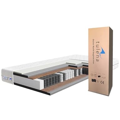 TULENA NOX Materasso matrimoniale 160x190 cm memory foam, Materassi a molle insacchettate H4 + H5 Comfort, 23 cm