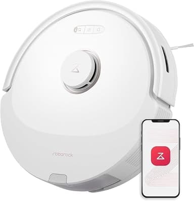 roborock Q8 Max Robot Aspirapolvere Spazzola DuoRoller, Evitare le Barriere IA, LiDAR, 5500 Pa, Area di Pulizia 300㎡, Serbatoi d'acqua Controllati Elettricamente Per una Migliore Pulizia, Bianco