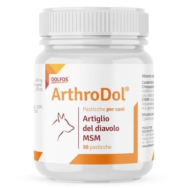 Pets Dolfos ArthroDol 30 CPR - Integratore Articolazioni Cane - Joint Care Analgesico Favorisce la Mobilità dei Cani - Integratori articolazioni Cani 100% Naturale - con Artiglio del Diavolo e Msm