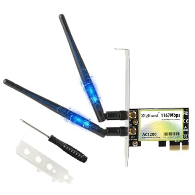 Scheda WiFi PCIe per PC, Wireless-AC Dual Band PCI-E Wireless Network Card 802.11ac 1200Mbps (2.4Ghz e 5Ghz) per il gioco, lo streaming, supporta Windows 11/10/8.1/8/7 (32/64-bit)