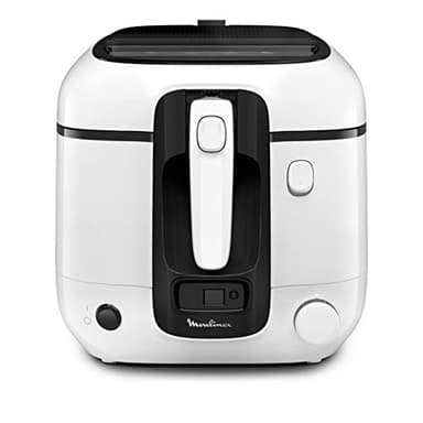 Moulinex AM3140 Super Uno Friggitrice Elettrica, Capacità di cottura per 6 Persone fino a 1,5 Kg, Filtro Antiodore, Regolazione Temperatura fino a 190°, Componenti Lavabili in Lavastoviglie, Bianco