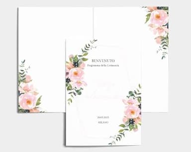 Libretto Cerimonia Nozze CON STAMPA AD ALTA QUALITÁ - Fiore - Libretto messa completamente PERSONALIZZABILE (ANCHE I COLORI) (1)