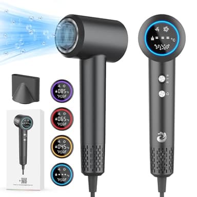 KARFUN Phon Capelli Professionale,5X Asciugatura Rapida Asciugacapelli Ionico da 200 Milioni di Ioni Negativi,Regolazione Intelligente Temperatura,57dB Basso Rumore (Grigio)