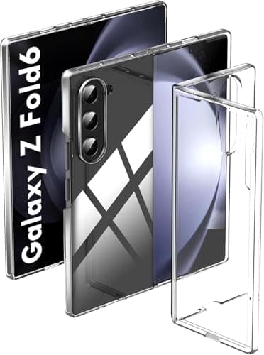 QULLOO Cover per Samsung Galaxy Z Fold 6 5G, Silicone Slim Clear Custodia Trasparente Morbida TPU+PC Bumper Case Ultra Sottile Cover per Galaxy Z Fold6