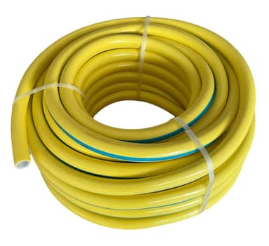Tubo innaffio per irrigazione 6 strati antitorsione Giallo Flessibile antialga retinato da giardino (Diametro 1/2" - 25 metri)